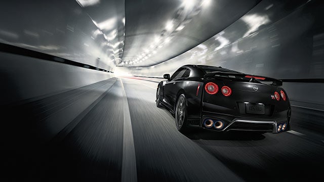 2023 Nissan GT-R seen from behind driving through a tunnel | Sansone Nissan in Woodbridge NJ