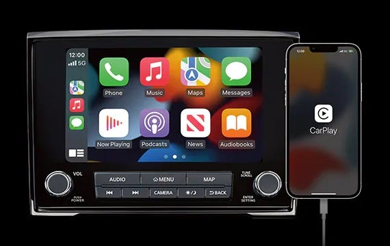 Stay connected with a standard 8" touch-screen display 2023 Nissan Titan | Sansone Nissan in Woodbridge NJ